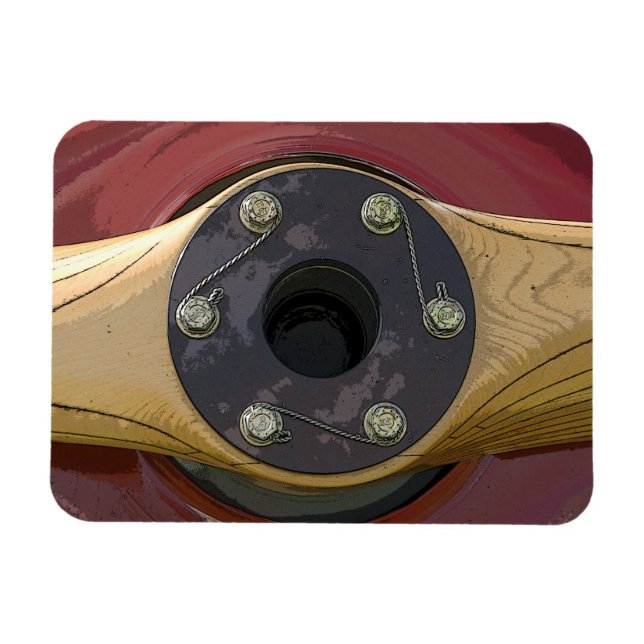 Íman Magneta de retângulo do avião em madeira (Horizontal)