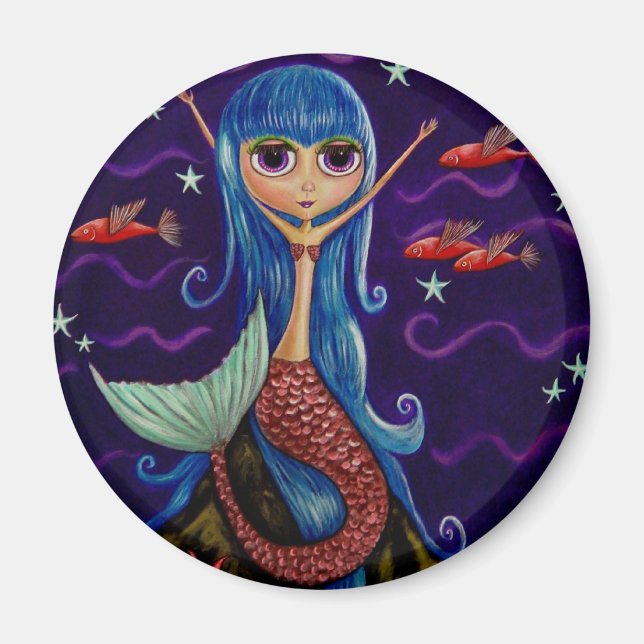 Íman Magneta de Sereia de Peixes Voadores (Frente)