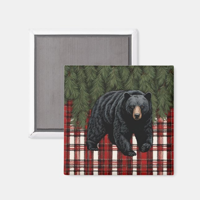 Íman Magneta de silhueta do urso preto (Front/Back)