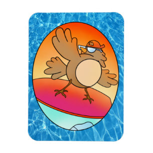 Íman Magneta de Surfista de Ave de Verão