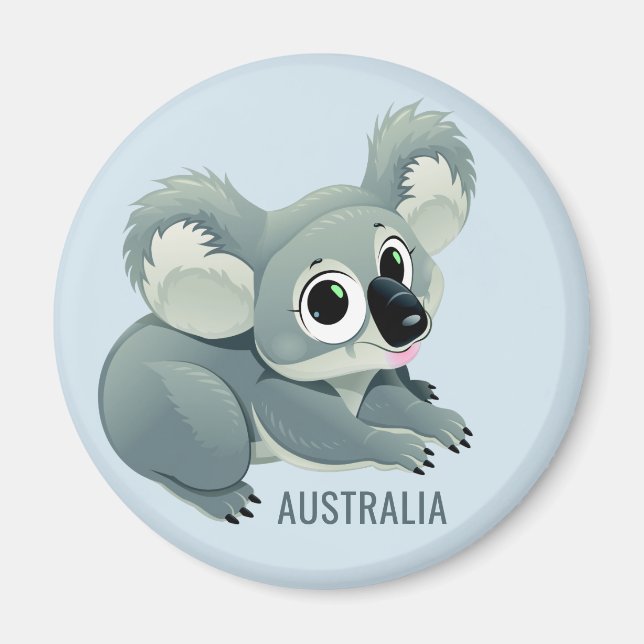 Íman Magneta de texto personalizado de Koala (Frente)