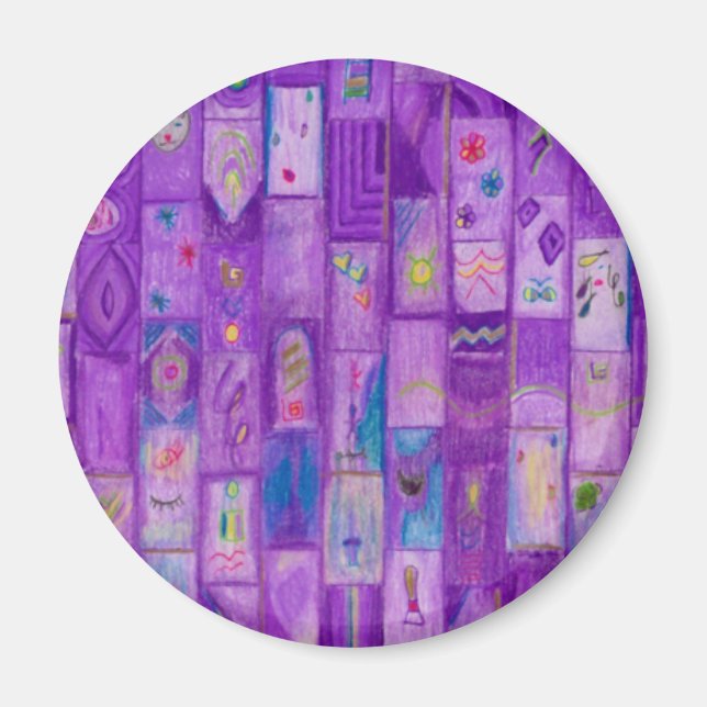 Íman Magneta de Tijolos Púrpuros Suaves (Frente)