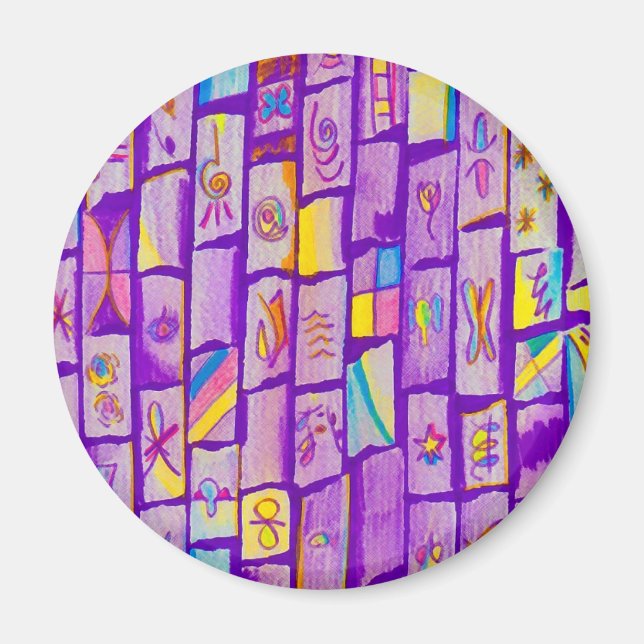 Íman Magneta de Tijolos Roxos (Frente)