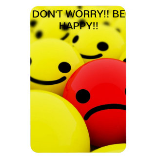 Íman Magneta de um rosto triste no meio de rostos feliz