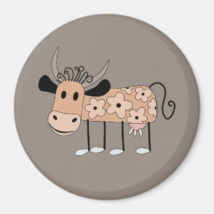 Íman Magneta de Vaca ilustrada em Cute