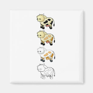 Íman Magneta de vacas leiteiras de desenho animado