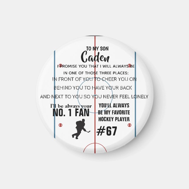 Íman Magneta de VENTILADOR DE Hóquei Personalizado NO.1 (Frente)