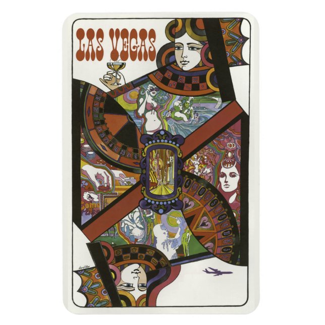 Íman Magneta de Viagens vintage Las Vegas USA (Vertical)