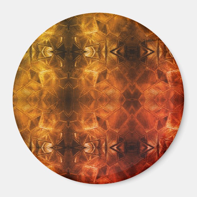 Íman Magneta de Vidro Elegante Dourada de Red Sheen Tex (Frente)