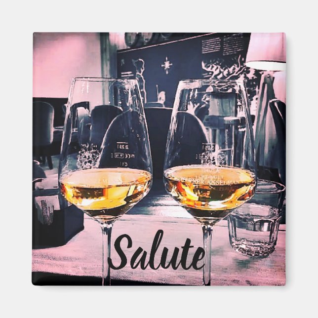 Íman Magneta de vinho com palavra italiana para animaçã (Frente)