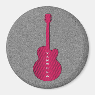 Íman Magneta de violão riscado, rosa-quente