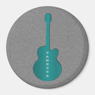 Íman Magneta de violão riscado, Turquesa