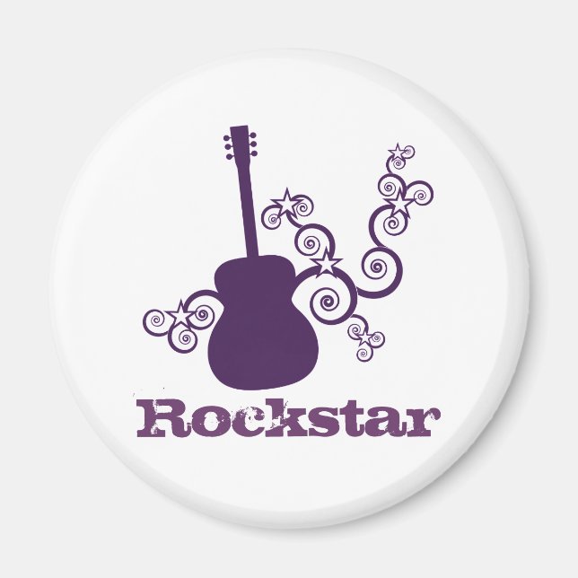 Íman Magneta de violão Rockstar, púrpura (Frente)