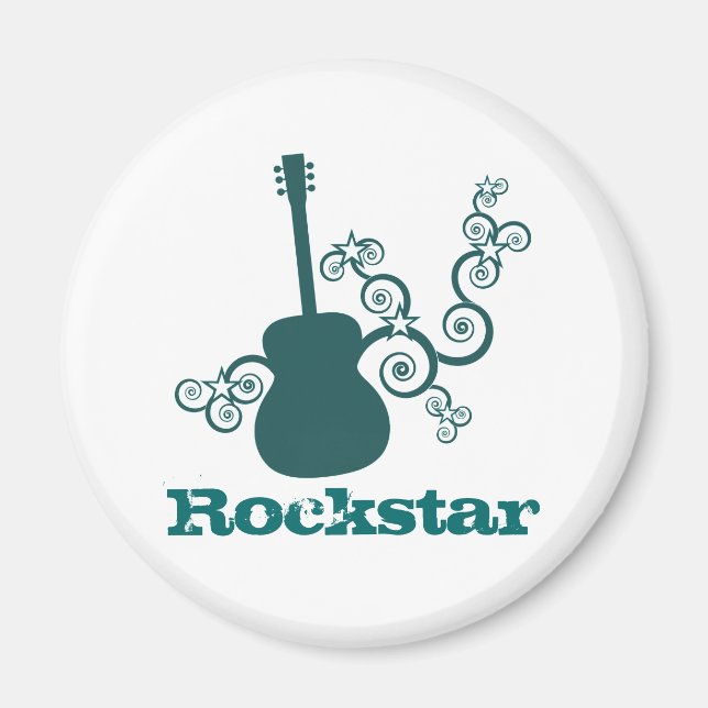 Íman Magneta de violão Rockstar, Teal Escuro (Frente)