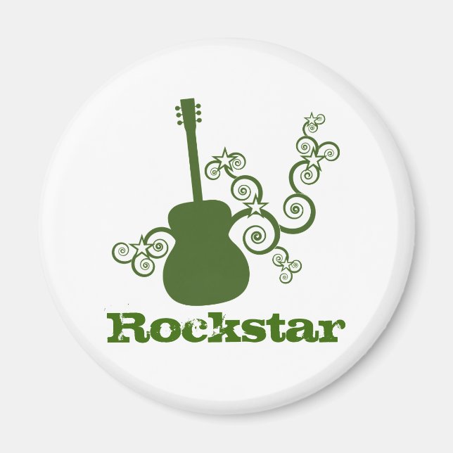 Íman Magneta de violão Rockstar, verde (Frente)