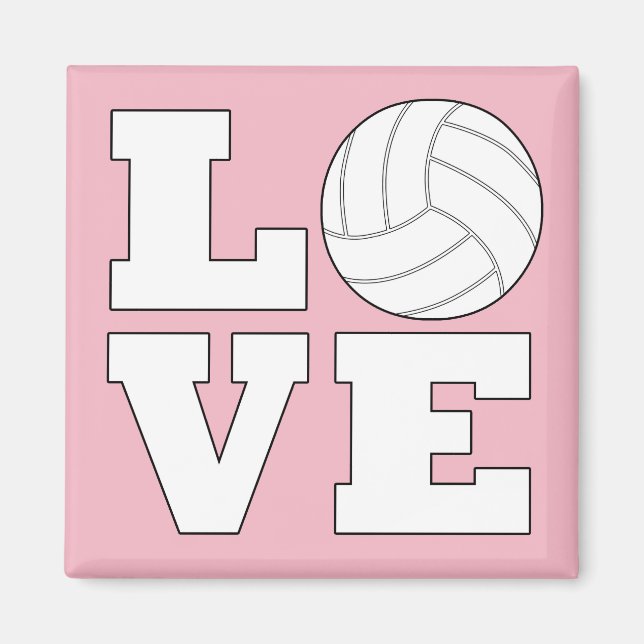 Íman Magneta de Voleibol Personalizado Com Amor (Frente)
