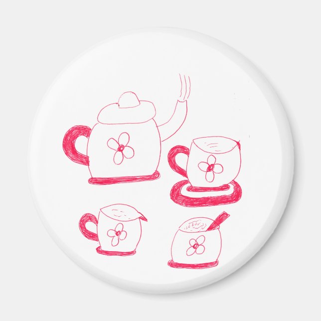 Íman Magneta do botão Tea Time (Frente)
