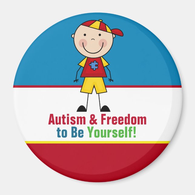 Íman Magneta do Círculo de Consciência do Autismo (Frente)