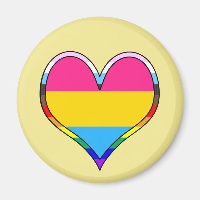 Íman Magneta do coração do Pan Pride (Frente)
