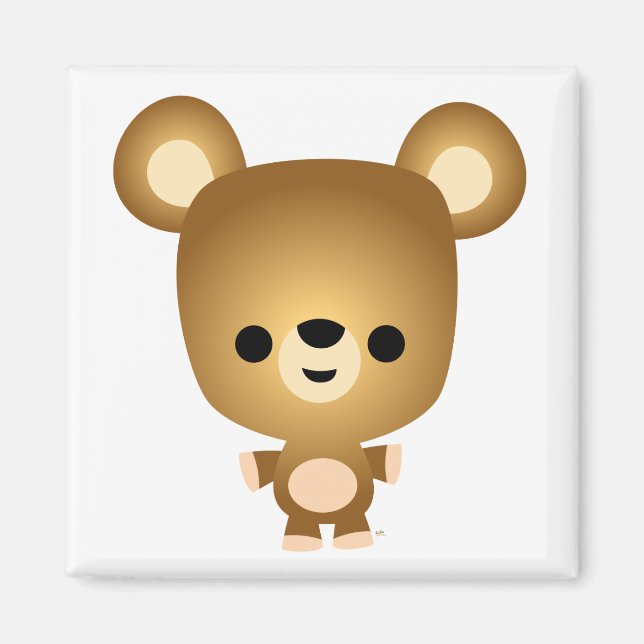 Íman Magneta do Cubo do Urso de Caricatura (Frente)