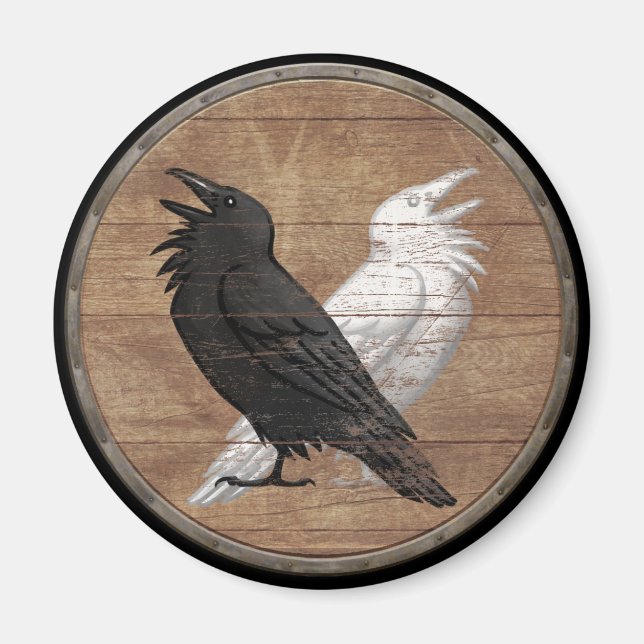 Íman Magneta do escudo - Ravens de Odin (Frente)