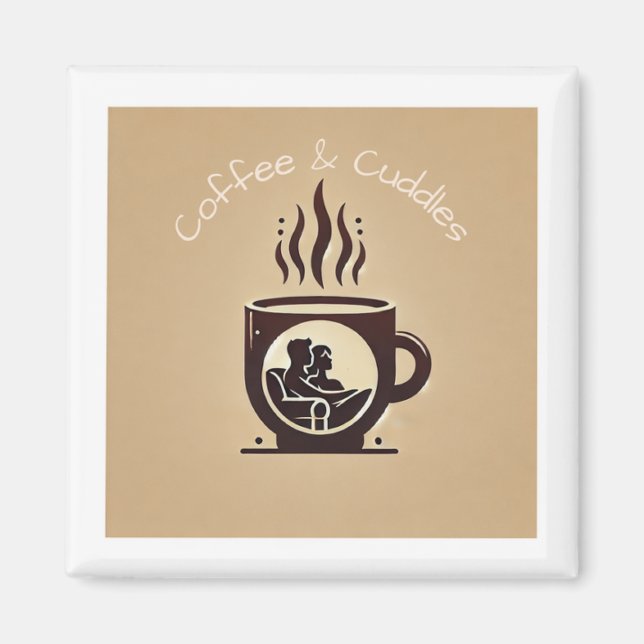 Íman Magneta do logotipo "Café e Cudles" (Frente)