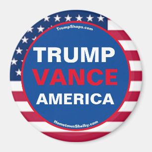 Íman Magneta do refrigerador da TRUMP VANCE AMÉRICA