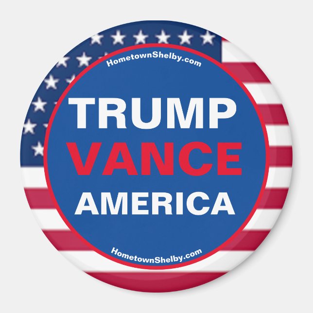 Íman Magneta do refrigerador da TRUMP VANCE AMÉRICA (Frente)