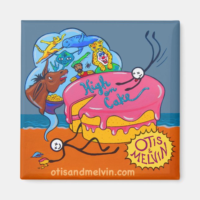 Íman Magneta do refrigerador - Otis & Melvin, High on C (Frente)