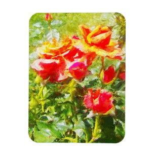 Íman Magneta do refrigerador - Rosas laranja