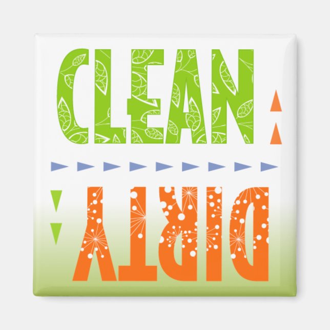 Íman Magneta do Washer do Dish Limpo/Sujo (Frente)