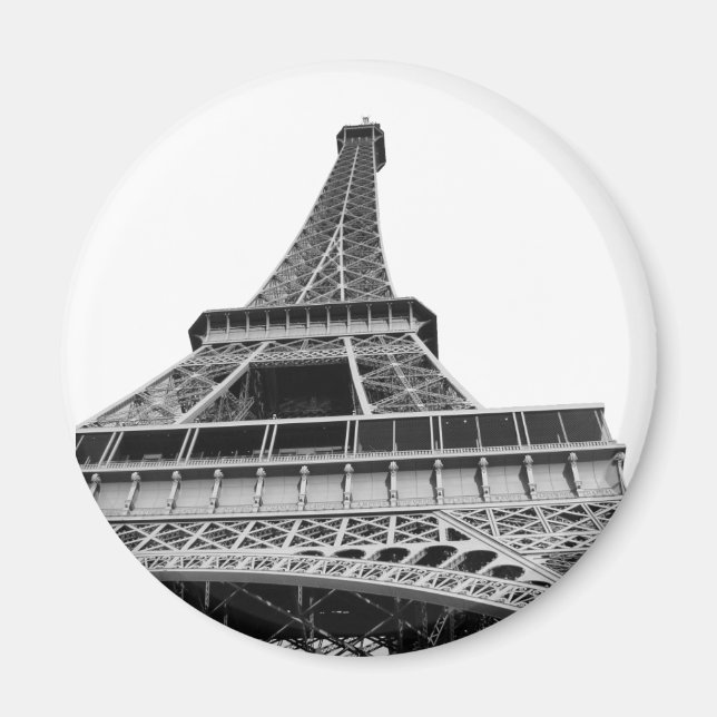 Íman Magneta Eiffel em preto e branco (Frente)