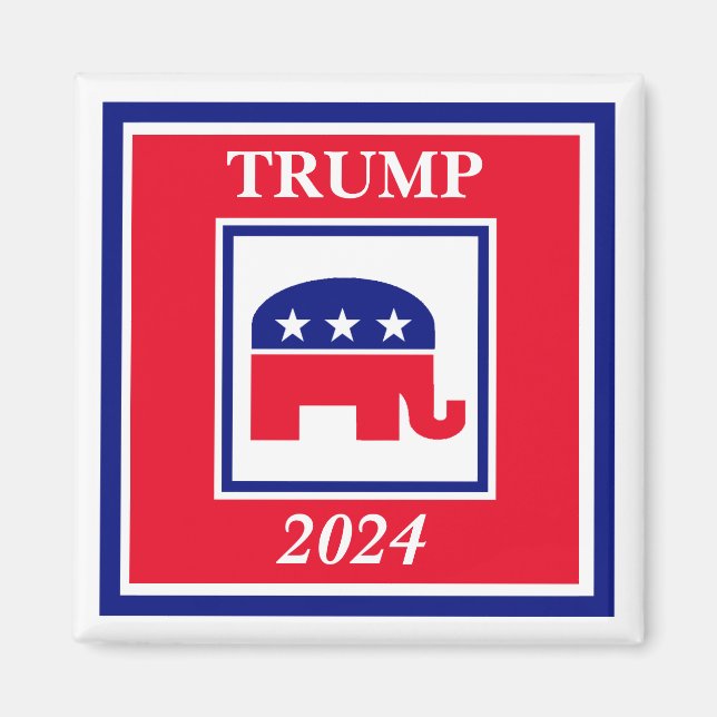 Íman Magneta Eleitoral do Elefante TRUMP 2024 (Frente)
