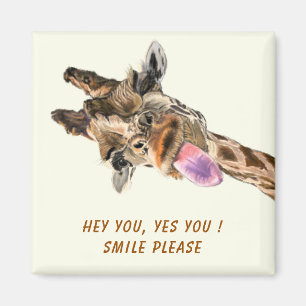 Íman Magneta Engraçado com Girafa Plauta - Sorriso