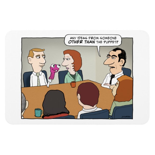 Íman Magneta Engraçado do Office Sock Puppet (Horizontal)