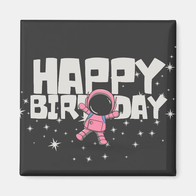 Íman Magneta Espacial Feliz Astronauta Feliz Astronauta (Frente)