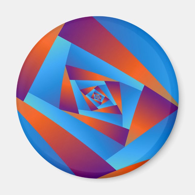 Íman Magneta Espiral Laranja e Azul (Frente)