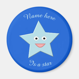 Íman Magneta Estrela de Celebração Azul Brilhante