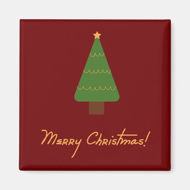 Íman Magneta Feliz de Árvore de Natal (Frente)