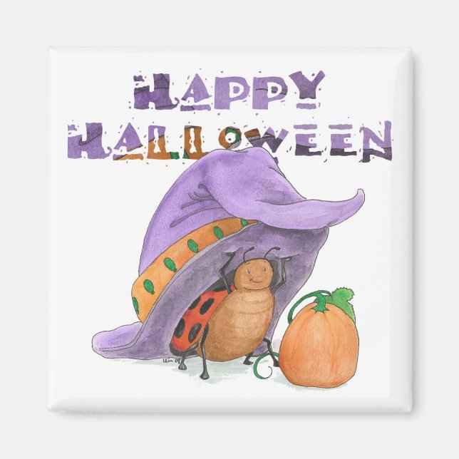 Íman Magneta Feliz de Halloween de LadyBug (Frente)