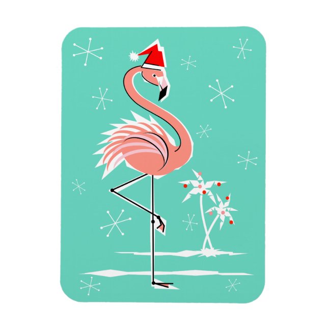 Íman Magneta Flamingo de Natal flexível (Vertical)