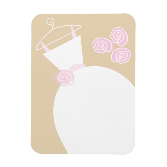 Íman Magneta flexível bege rosa-palha de Casamento (Vertical)