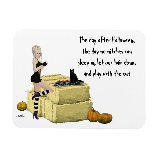 Íman Magneta flexível de bruxa loira (Horizontal)