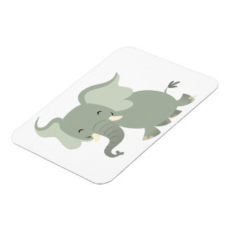 Íman Magneta flexível de elefante de Feliz branca
