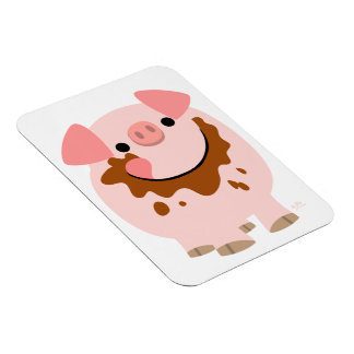Íman Magneta flexível de porco e cartoon de chocolate