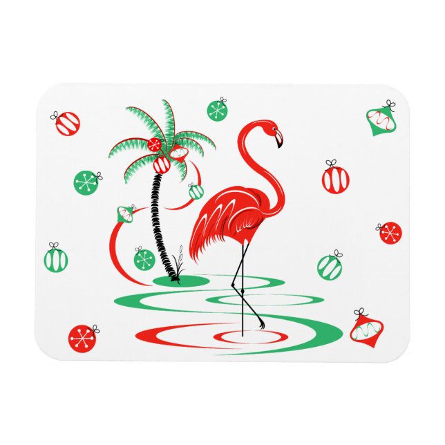 Íman Magneta flexível Flamingo Red Christmas (Horizontal)