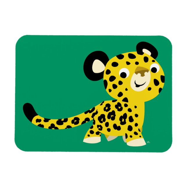 Íman Magneta flexível leopardo gentil com desenho anima (Horizontal)
