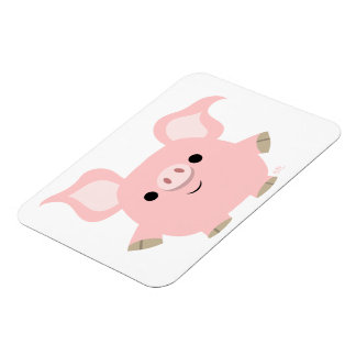 Íman Magneta flexível para porcos de desenho curto e bo