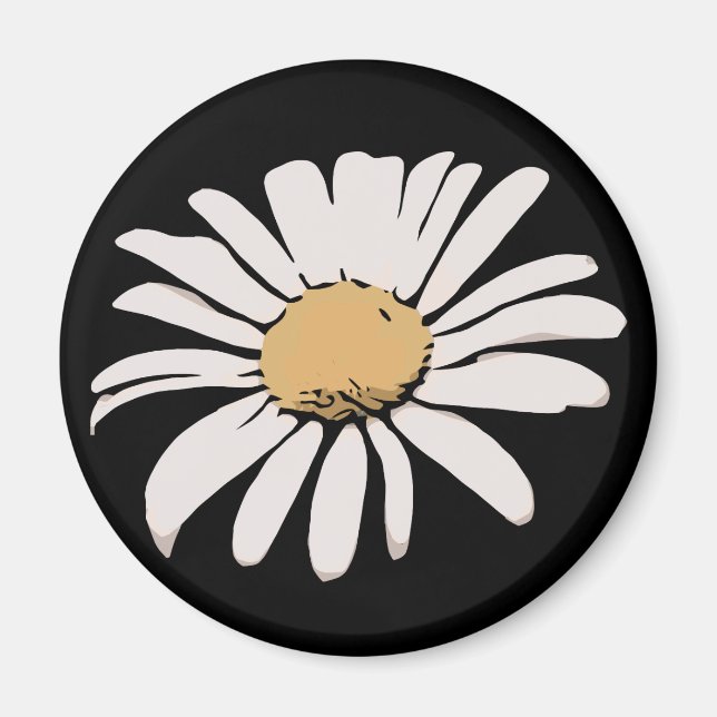 Íman Magneta Floral Black Daisy (Frente)