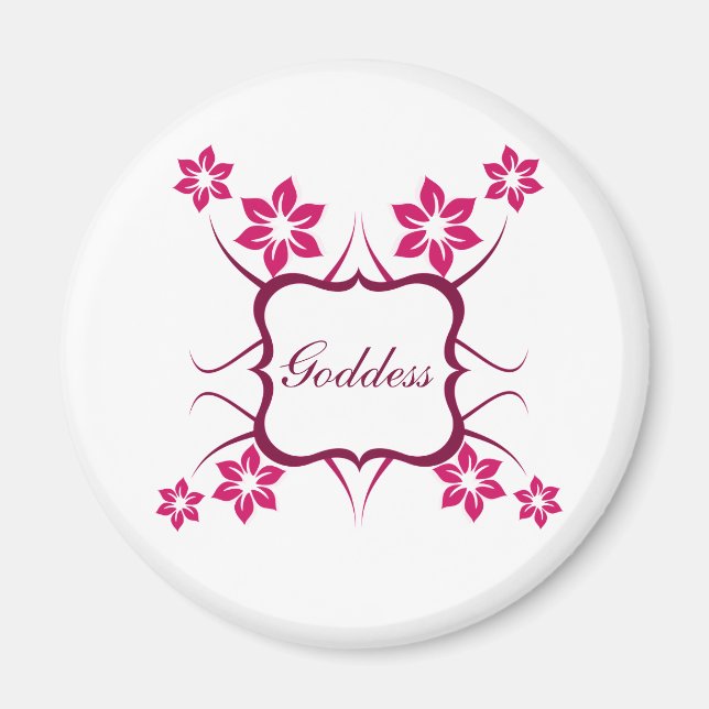 Íman Magneta Floral da Deusa, Magenta (Frente)